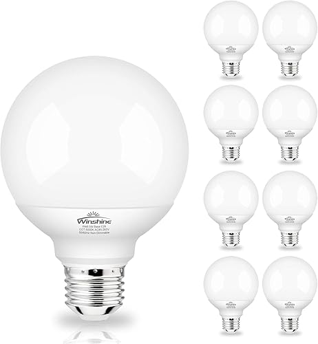 Miniatura 7 de winshine Bombillas de globo G25, paquete de 8 luces LED de tocador de 5000 K, luz diurna para baño, espejo de maquillaje, luces LED para dormitorio,