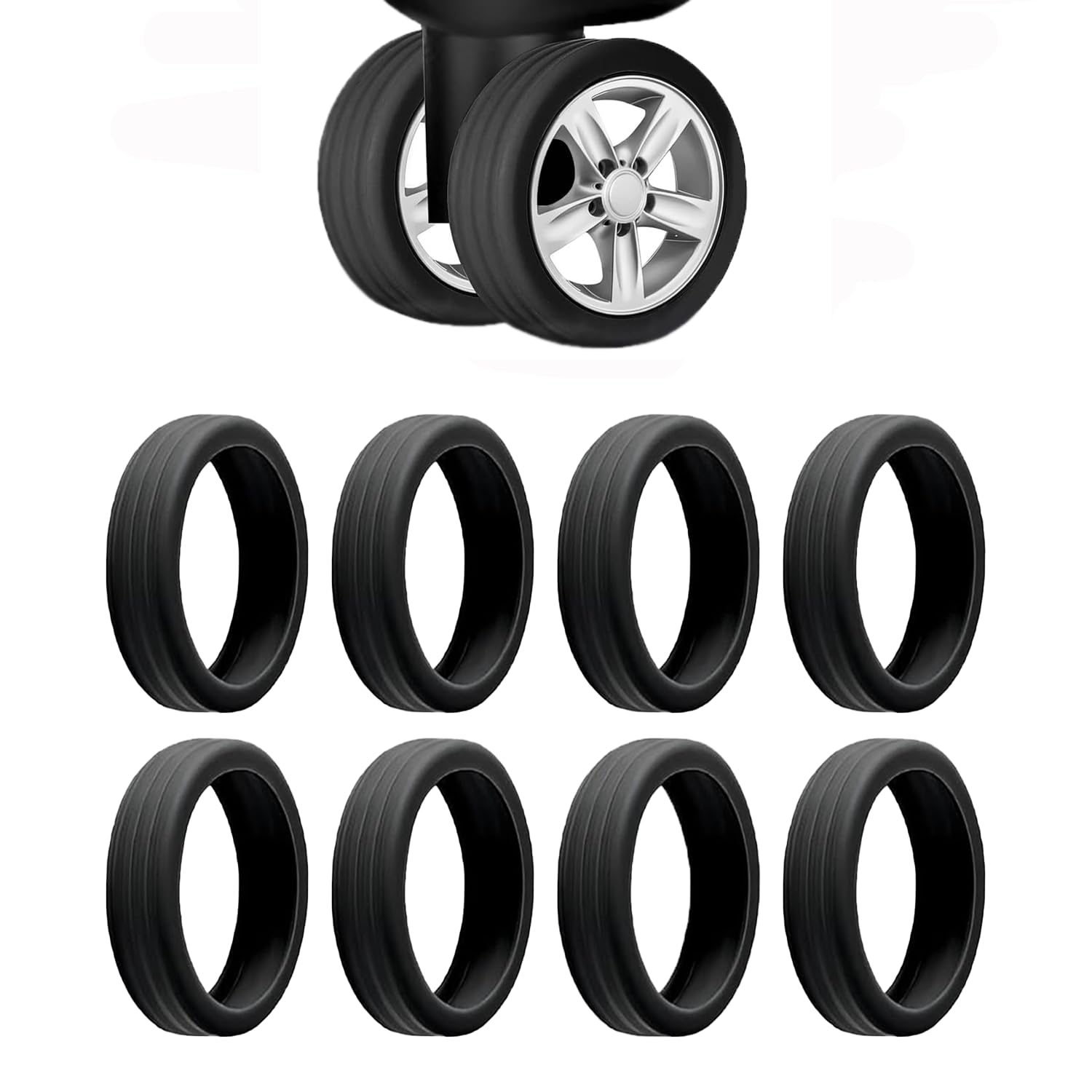 YaLiyA 8pcs Luggage Wheel Covers Portable Suitcase Wheel Protector Covers Suitcase Wheel Covers Suitcase Wheel Covers Silicone Luggage Wheel Protector Covers Resistant Luggage Wheel Cover lower noise