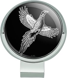Pheasant Illustration Golf Hat Clip With Magnetic Ball Marker