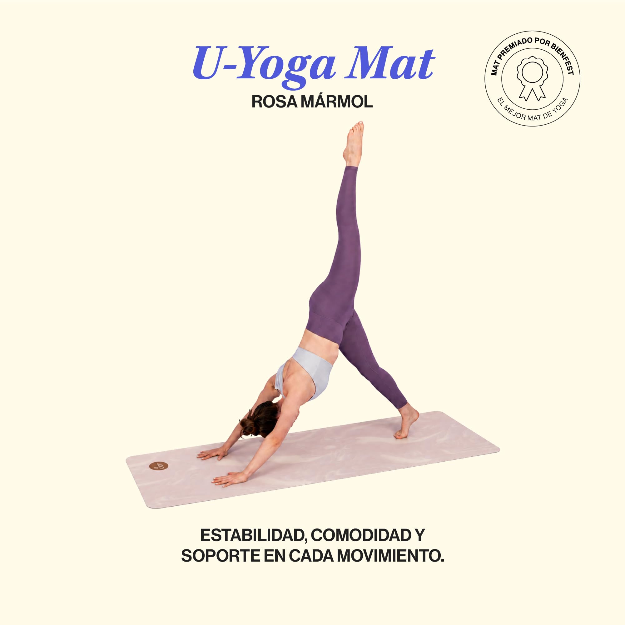 Ucan Tapis de yoga antidérapant | 183 x 68 cm | Tapis épais de 5 mm pour Pilates, barre, HIIT et entraînement fonctionnel | Surface PU Eco-Friendly