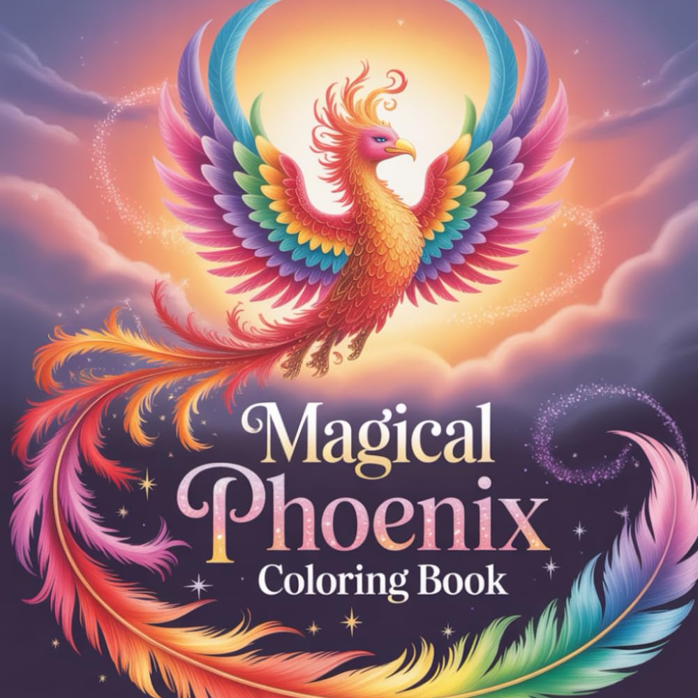 Magical Phoenix Coloring Book: Unleash creativity with a magical phoenix coloring book filled with stunning designs.