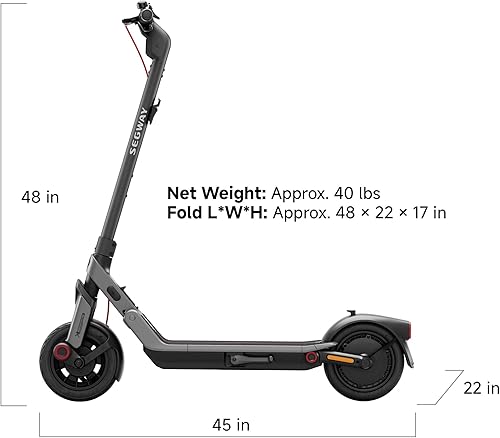Vista 43 de Segway Ninebot E2 Plus II/E2 Pro/E3 Pro Electric Scooter, 15.5–20 MPH, Long Range, Dual Elastomer Suspension (E3 Pro only), Foldable Adult Scooter