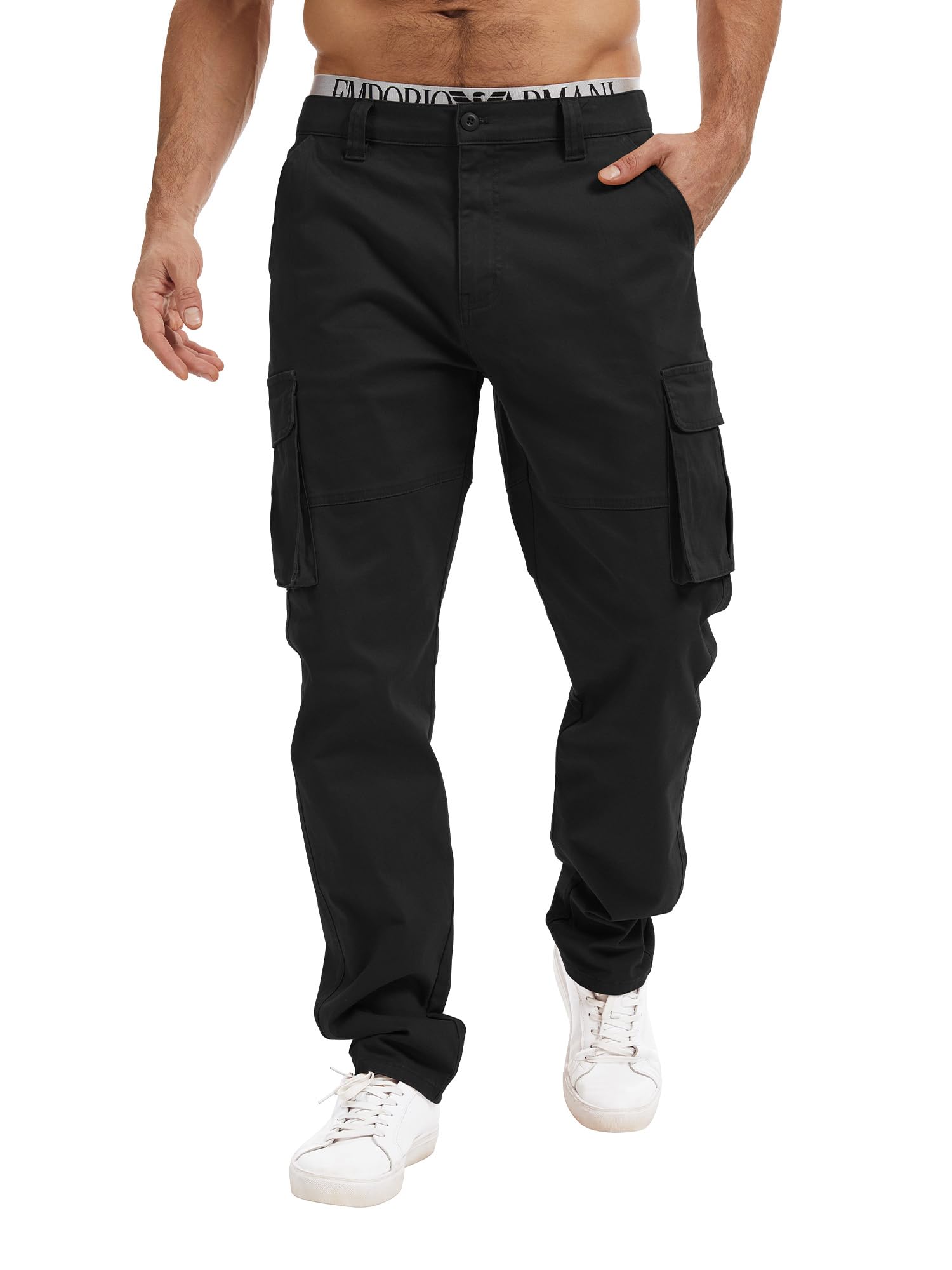 Breampot Herren Cargohose Baumwolle Chino Hosen Freizeit Outdoorhose Arbeitshose Stilvolle Pants
