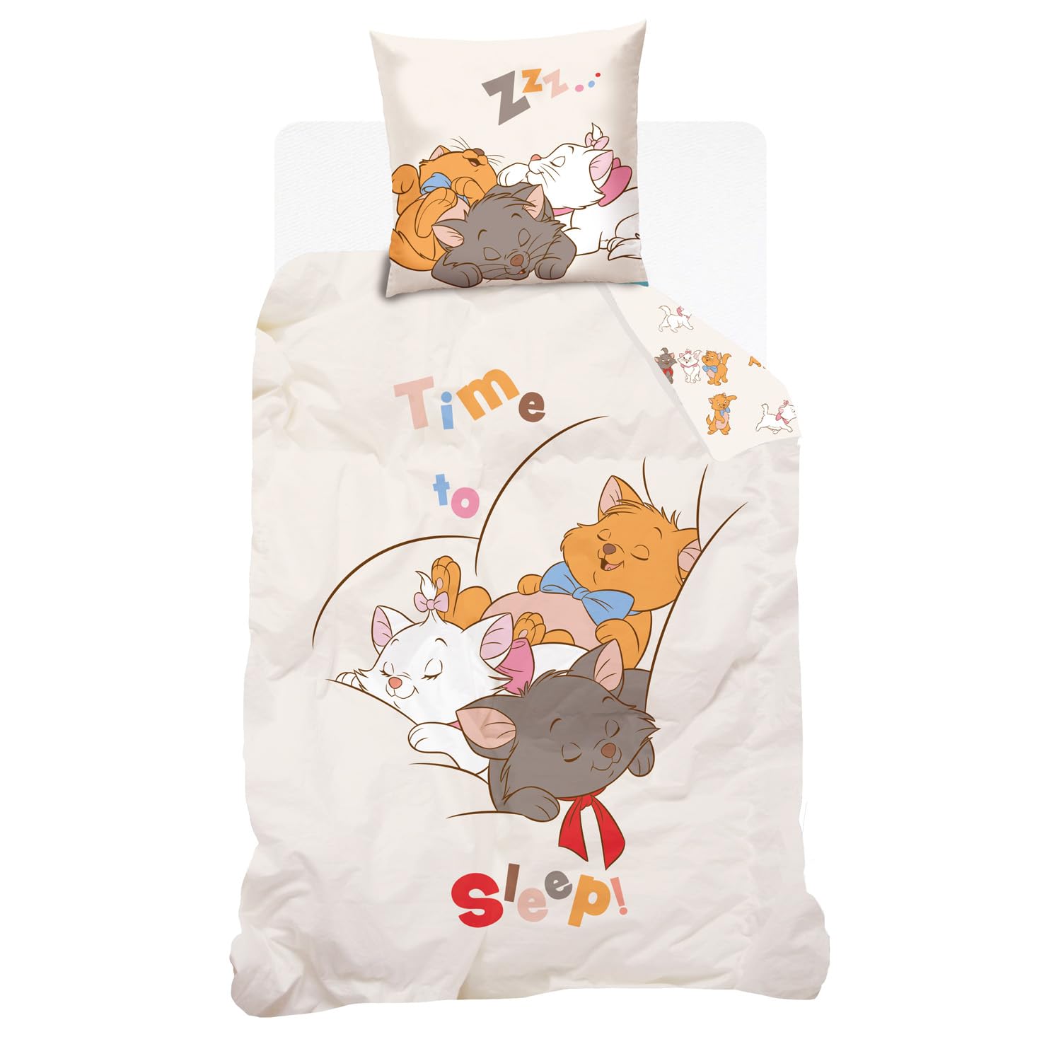 Housse de couette Aristochats 140x200 anti-transpiration en pur coton doux pour la peau