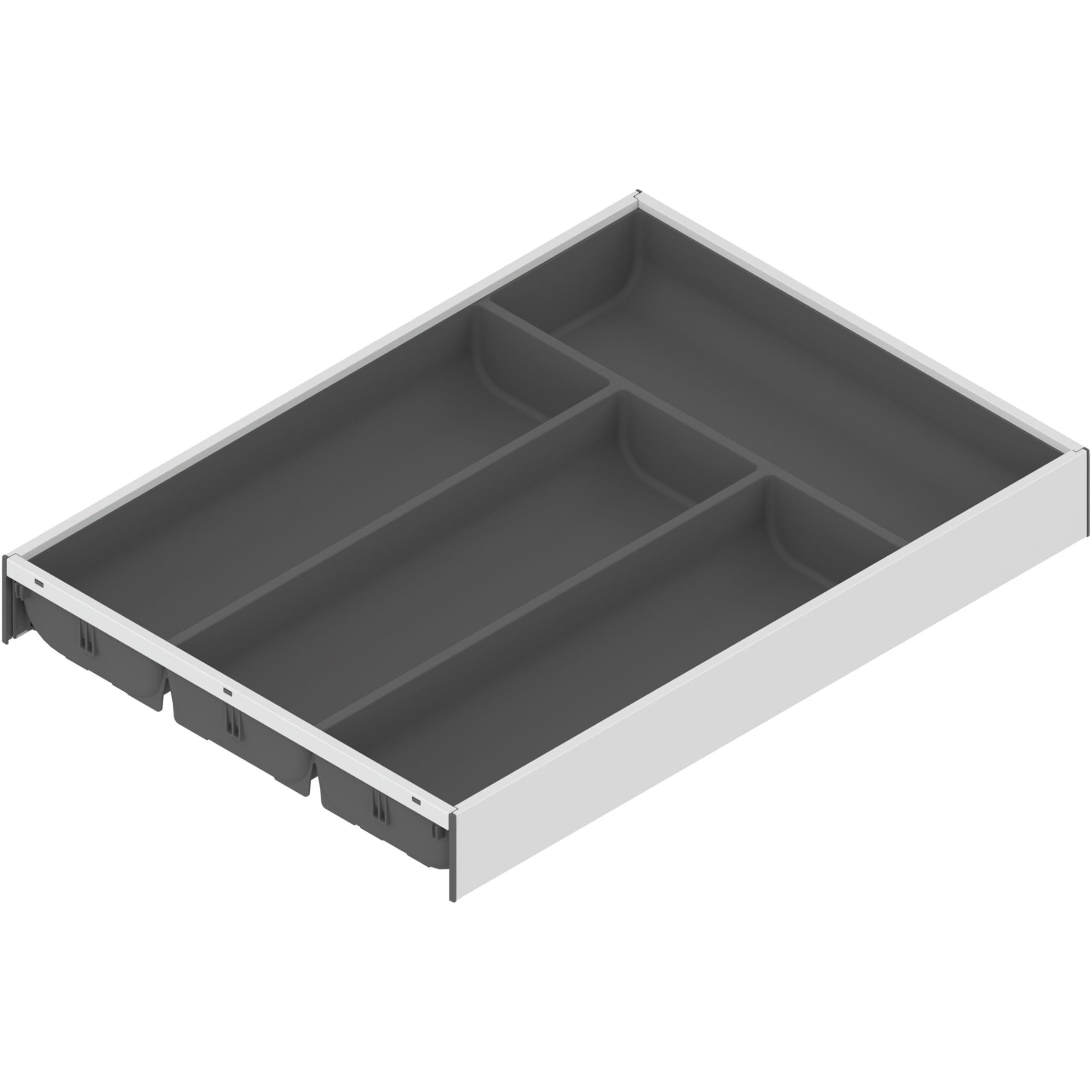 Blum AMBIA-LINE cutlery tray with Soft-Touch | premium drawer organiser for modern kitchen drawer & cabinet | protects, sorts & organises cutlery and kitchen utensils | 42×30×5 cm | Grey/White