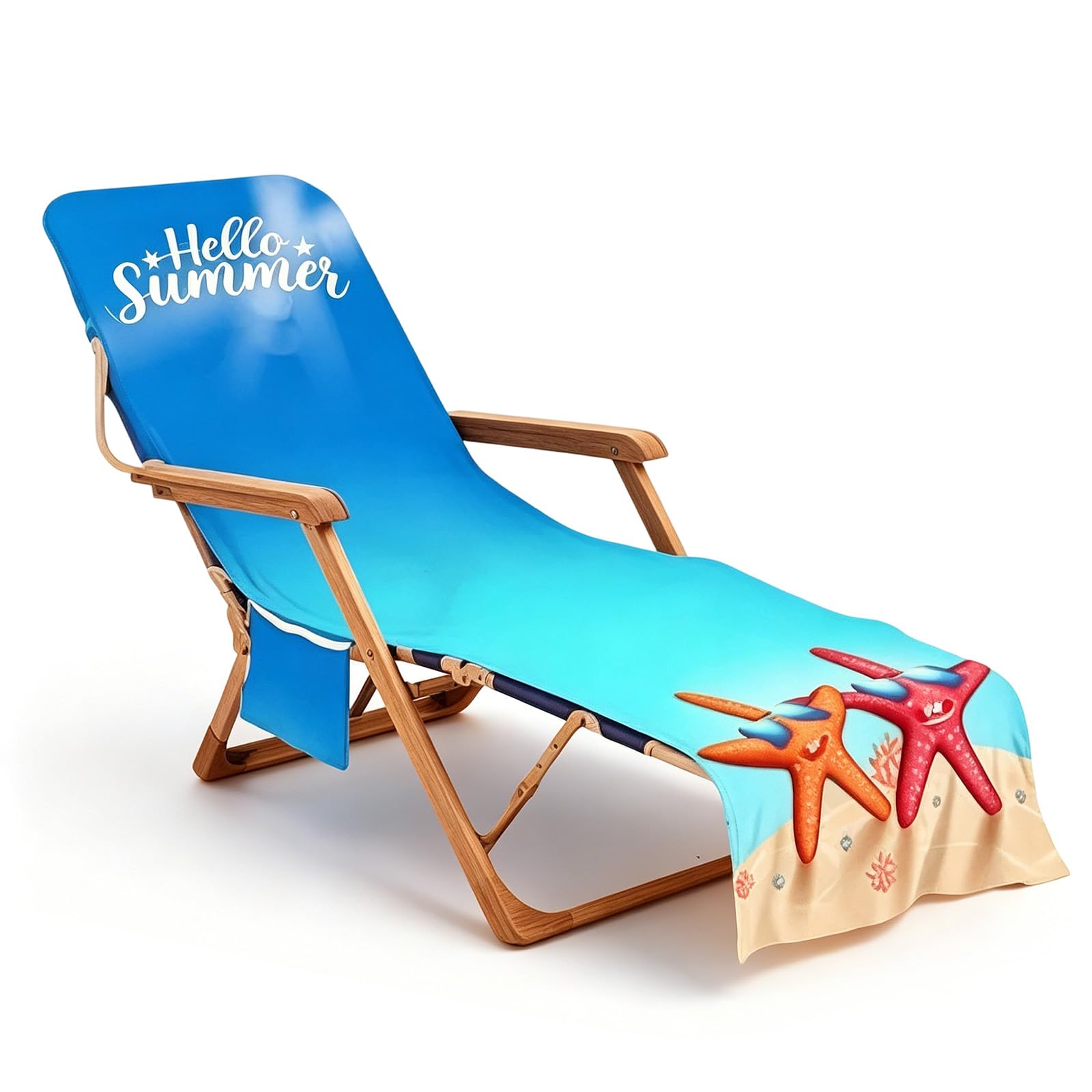 Wapasezyar Cushion Sun Lounger Terry Towelling Protective Cover Garden Lounger with 2 Pockets, Sun Lounger Towel Beach Towel for Swimming Pool and Beach, Lounger Cushion Garden Hotel Chair Towel, Soft