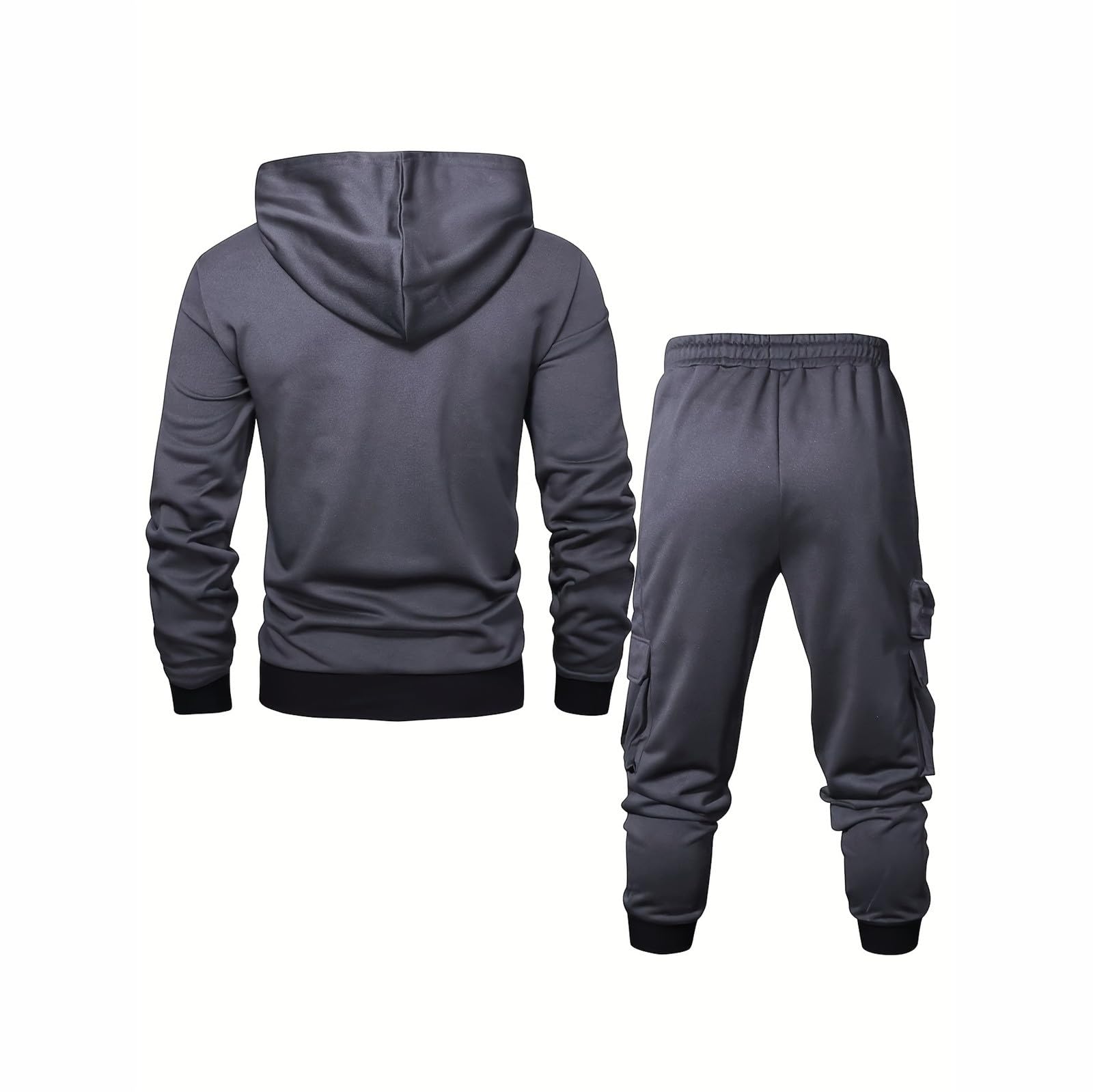 Générique Set da jogging da uomo, 2 pezzi, in cotone, abbigliamento sportivo, tuta da ginnastica, pantaloni leggeri e traspiranti, alla moda, per tutti i giorni, A80