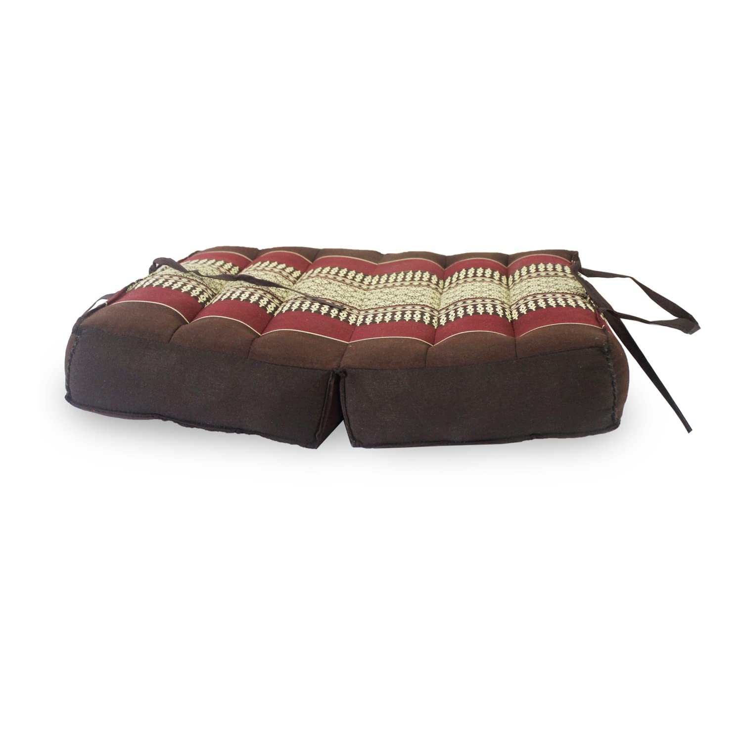 Avran Kapok 15-Inch Handmade Folding Meditation Support Cushion for Yoga & Mindfulness Practices - Durable, and Portable - Hand-Stitched with Natural Kapok Fiber Filling - for Indoor & Outdoor Use