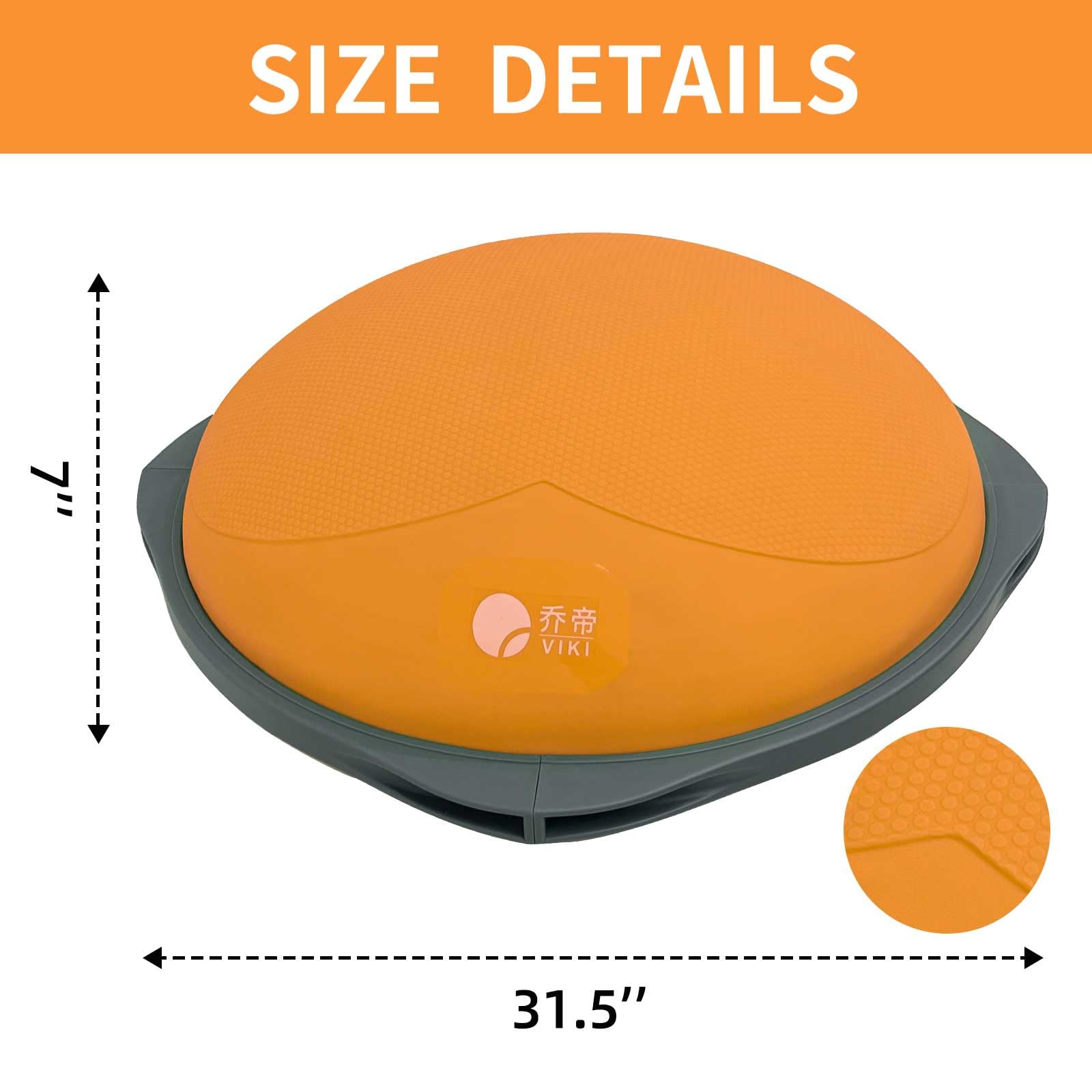 HZYPBS exercise balance ball, half a yoga ball, fitness ball, suitable for core stability training in home gyms, non-slip surface, and balance sports equipmen (Orange love shape-31.5'')
