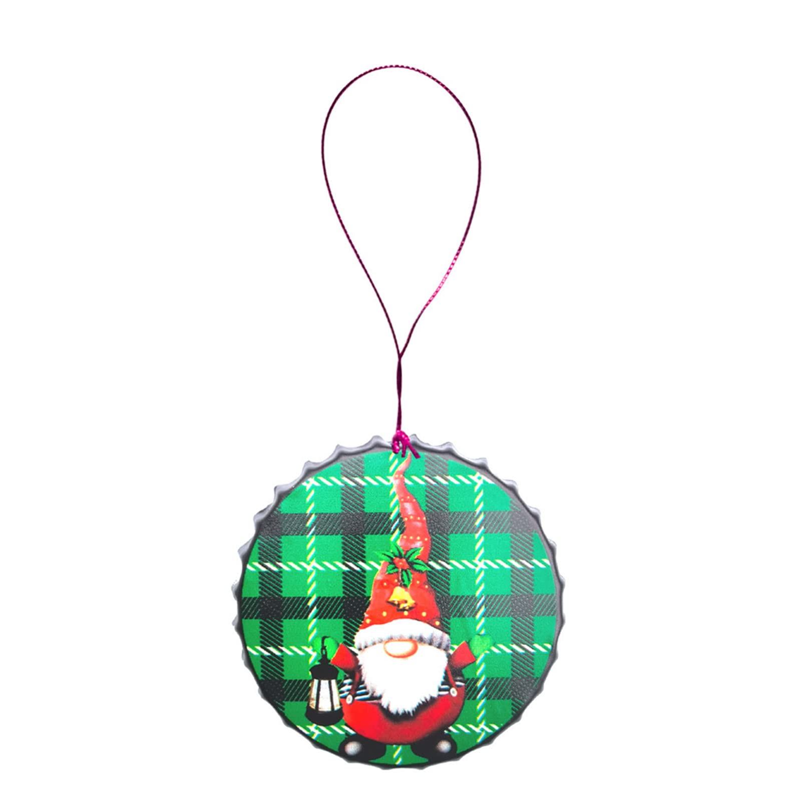 Elnwnnkc Tree Bottle Cap Hanging Ornament Faceless Old Iron Handicraft Christmas Hanging Pendant with Rope Home Decor Hardware Handicraft Pendant with Christmas Rope