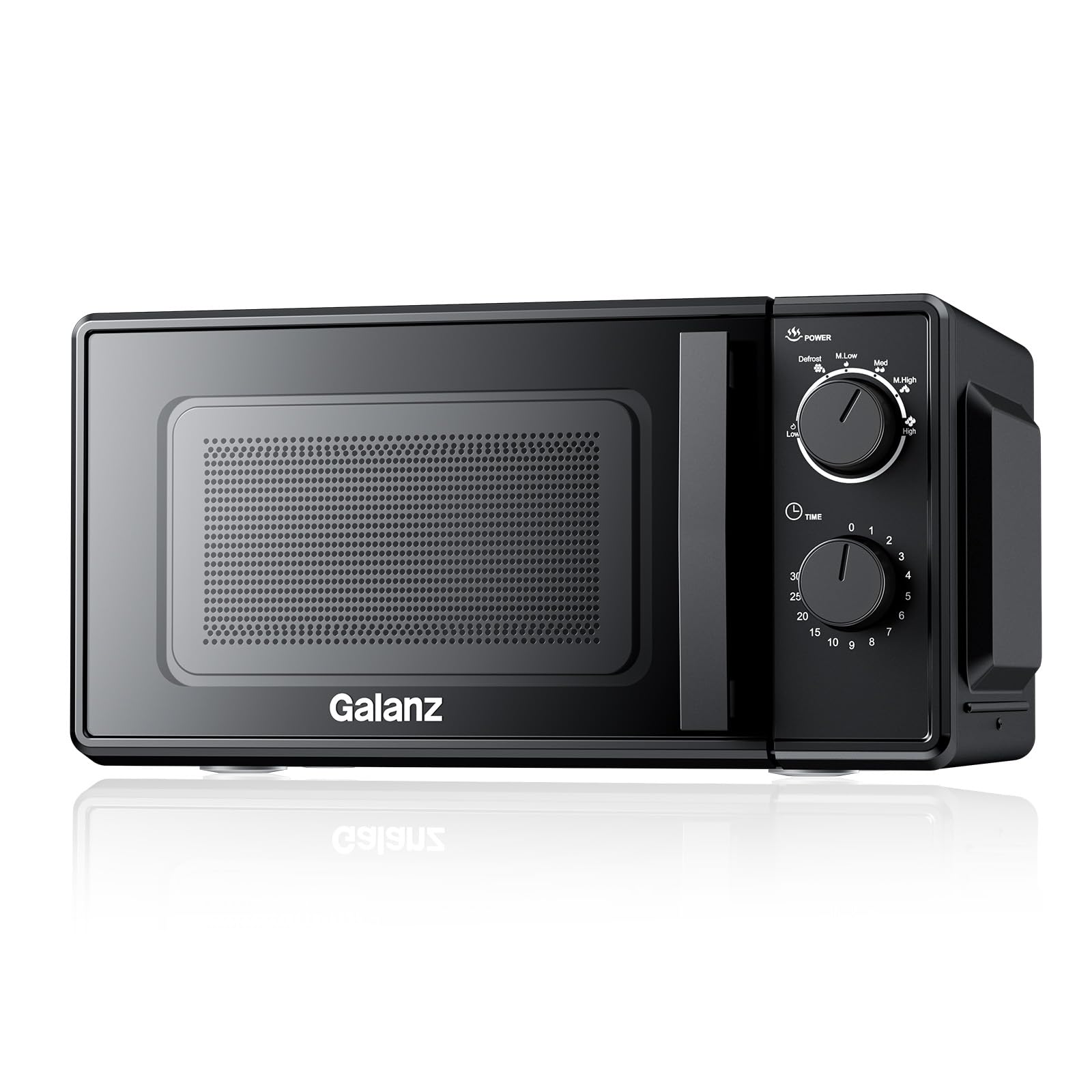 Galanz Kuchenka mikrofalowa solo, 20 l, P70T20L-VB, 700 W, kuchenka mikrofalowa z 6 poziomami mocy, timer od 0 do 30 minut, łatwe czyszczenie za pomocą szklanej płyty obrotowej, czarna