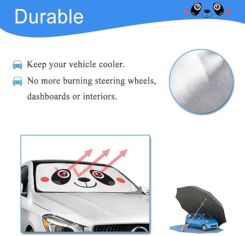 Miniatura 9 de HOMEYA parasol para parabrisas, diseño con caricaturas, plegable, para protección del sol, para SUV, camioneta, minivan, para niños, bebés y mascotas