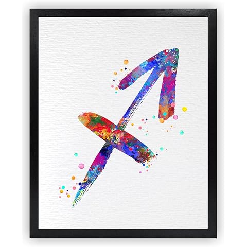 Dignovel Studios 8X10 Unframed Zodiac Sign Symbol Sagittarius Astrological Signs Astrology Abstract Love Motivational Wisdom Belief Watercolor Art Print Home Office Wall Décor Poster DN692