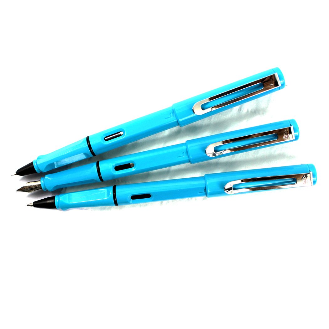 Amazon | (sky blue) - Abcsea 3 PCS Plastic Pens, 1PCS Fountain Pen