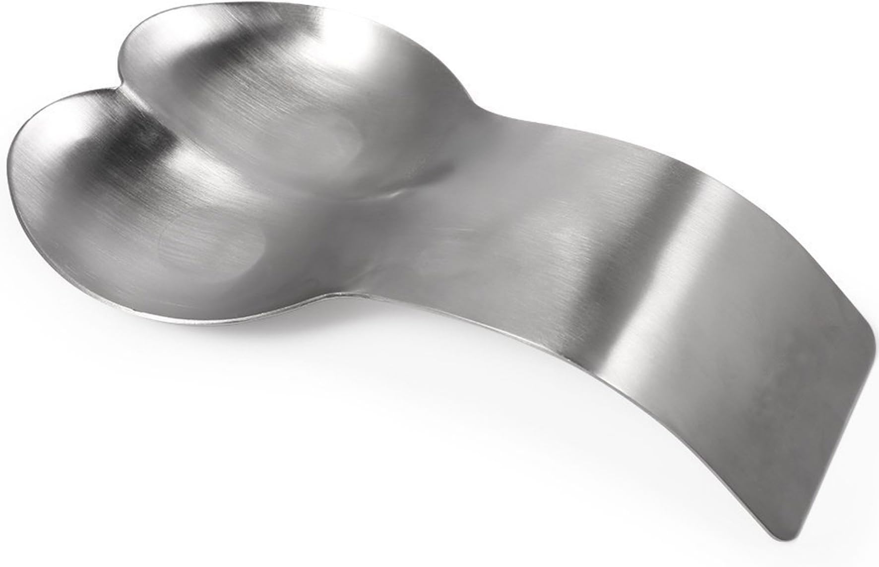 Rykey Stainless Steel Double Spoon Rest Spoon Holder Silvery