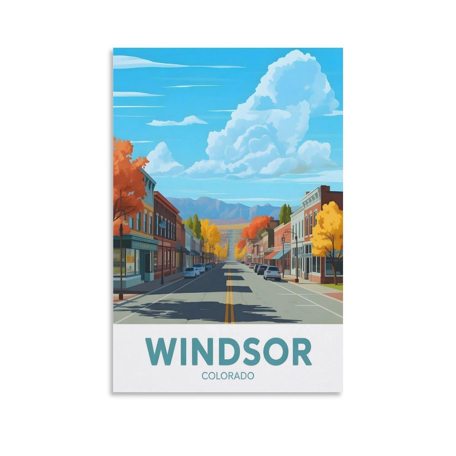 EZMLFA DIY Diamond Painting,Windsor Colorado 5D Landscape Diamond Painting Kits for Adult, Gem Art Crystal Art Kits for Adults, for Home Wall 50x60cm