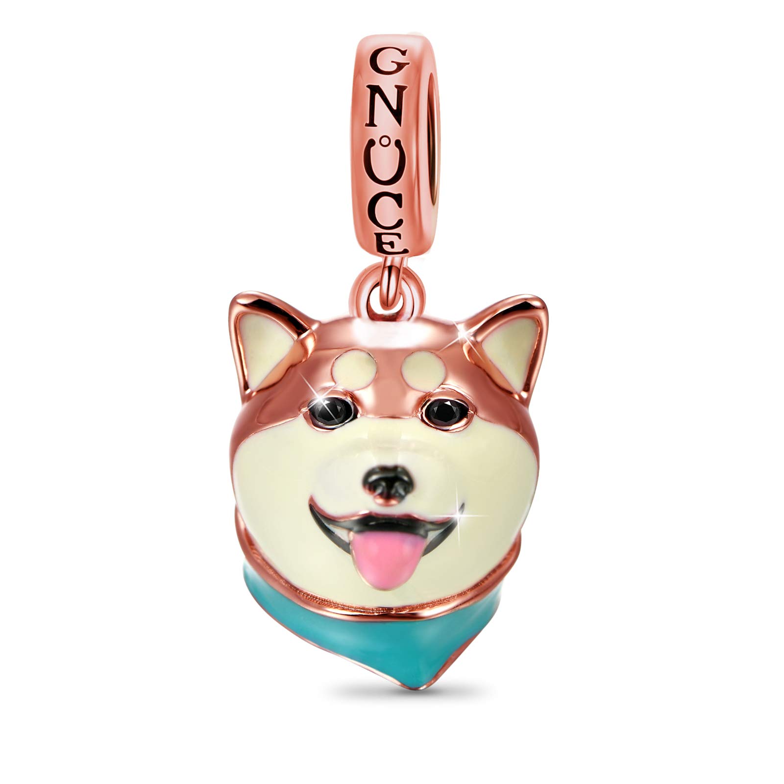 Gnoce Sterling Silver Dog Bowl Charm - S925 Bead For Pandora Bracelets, Dachshund & Shiba Inu Pet Jewelry Gift For Women