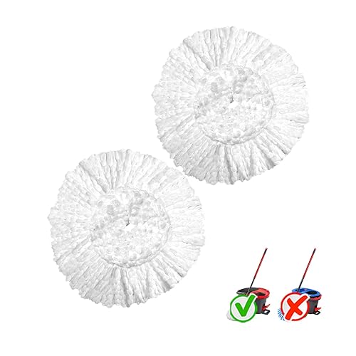 Repuesto de cabezal de trapeador giratorio cabezal de repuesto compatible con EasyWrin, 2 repuestos de mopa giratoria de microfibra, cabezal de