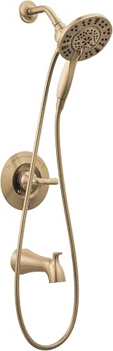 Delta Arvo 14 Series Brushed Gold Bathtub Shower Faucet Set