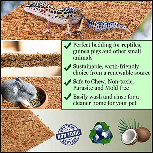 Sungrow Coco Fiber Hermit Crab & Reptile Carpet, Gecko Terrarium Liner, And Floor Bedding Substrate & Supplies, Climbing Wall Carpet & Mat For Hermit Crabs, 10" X 13", 1 Piece Per Pack #TOP2