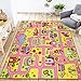 Capslpad Kid Rug for Playroom Pink Play Rug Traffic Road Car Play Mat 5.2x3.3 ft Educational Learning Area Rug Washable Kids Carpet for Children Girls Bedroom,Playroom,Nursery Room Decor