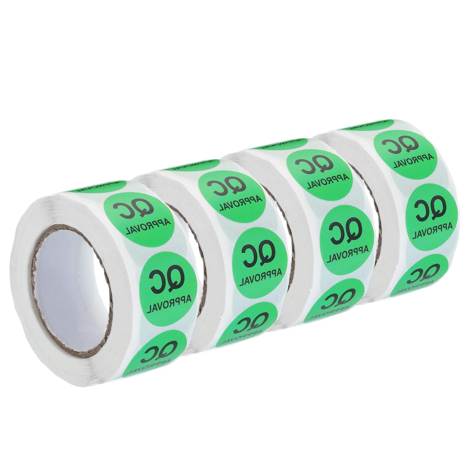 QUARKZMAN Inventario Calidad Control Aprobación Pegatinas Etiquetas 25mm/1" Verde para Inventario Almacén Existencias, 4 Rollo 2000uds