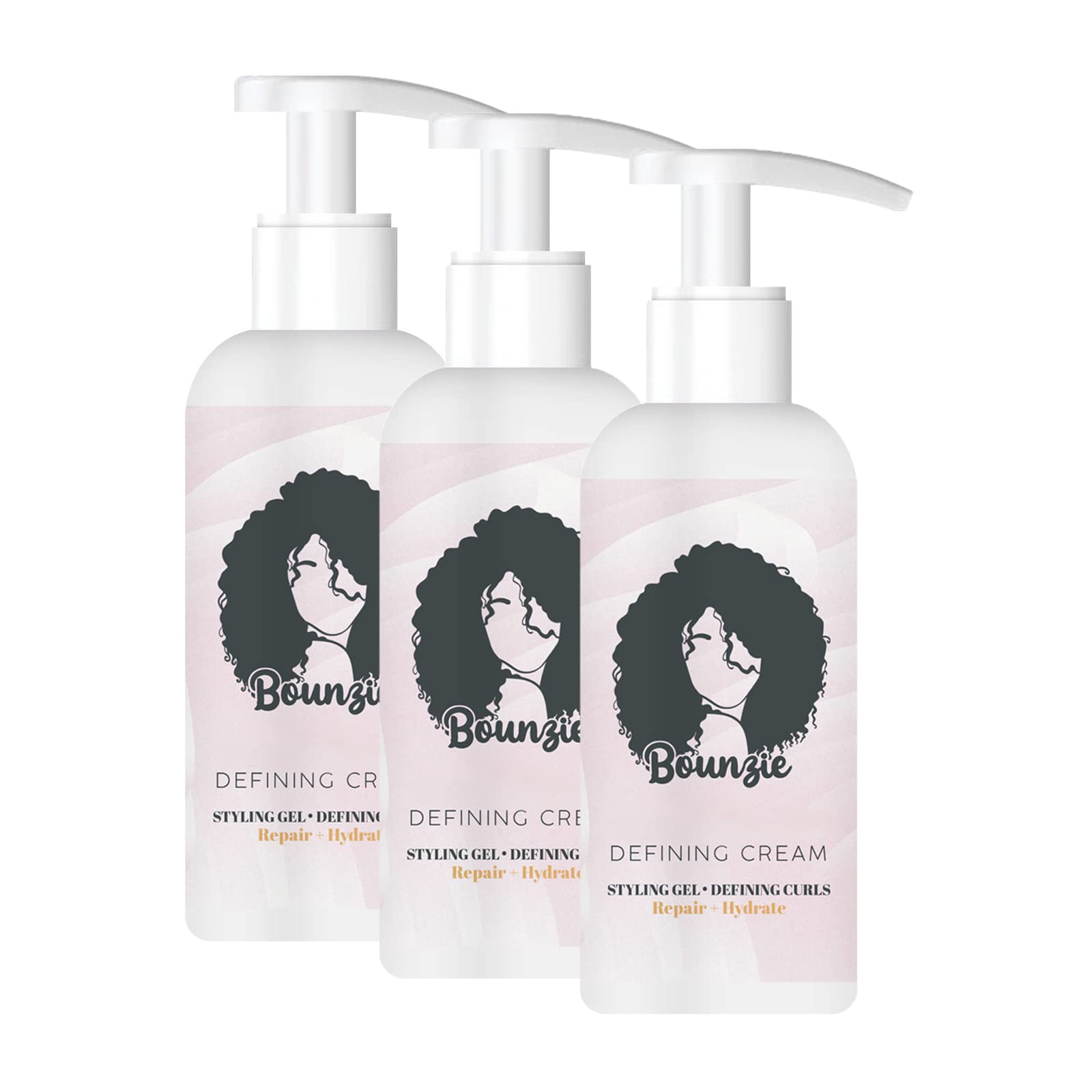 Xirujnfd 3Pcs Bounzie Curl Defining Cream, Curly Hair Care Elastin, Curl Cream For Curly Hair, Curling Cream For Frizz Control And Color Treated (3Pcs)