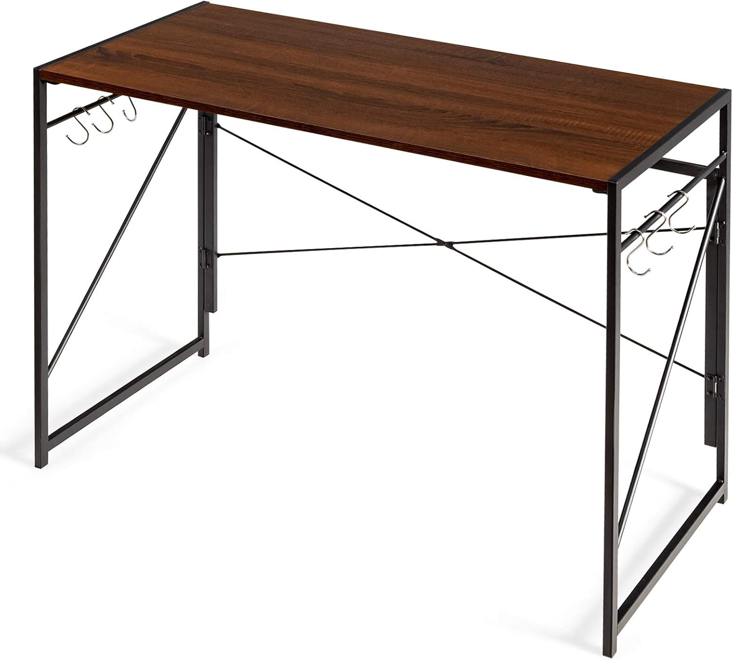 SFAREST Folding Computer Desk, 100 x 50cm Wooden Writing Desk PC Laptop