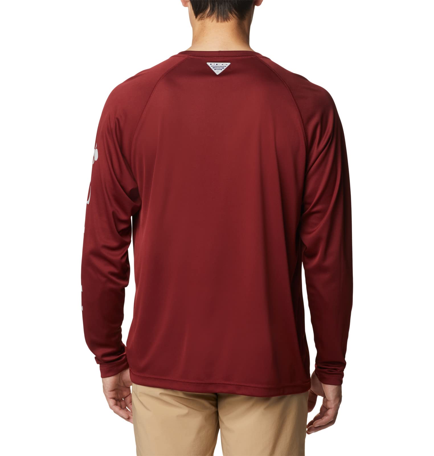 Columbia Chemise à Manches Longues Terminal Tackle pour Homme, Jaspe Rouge/Logo Gris Froid, M