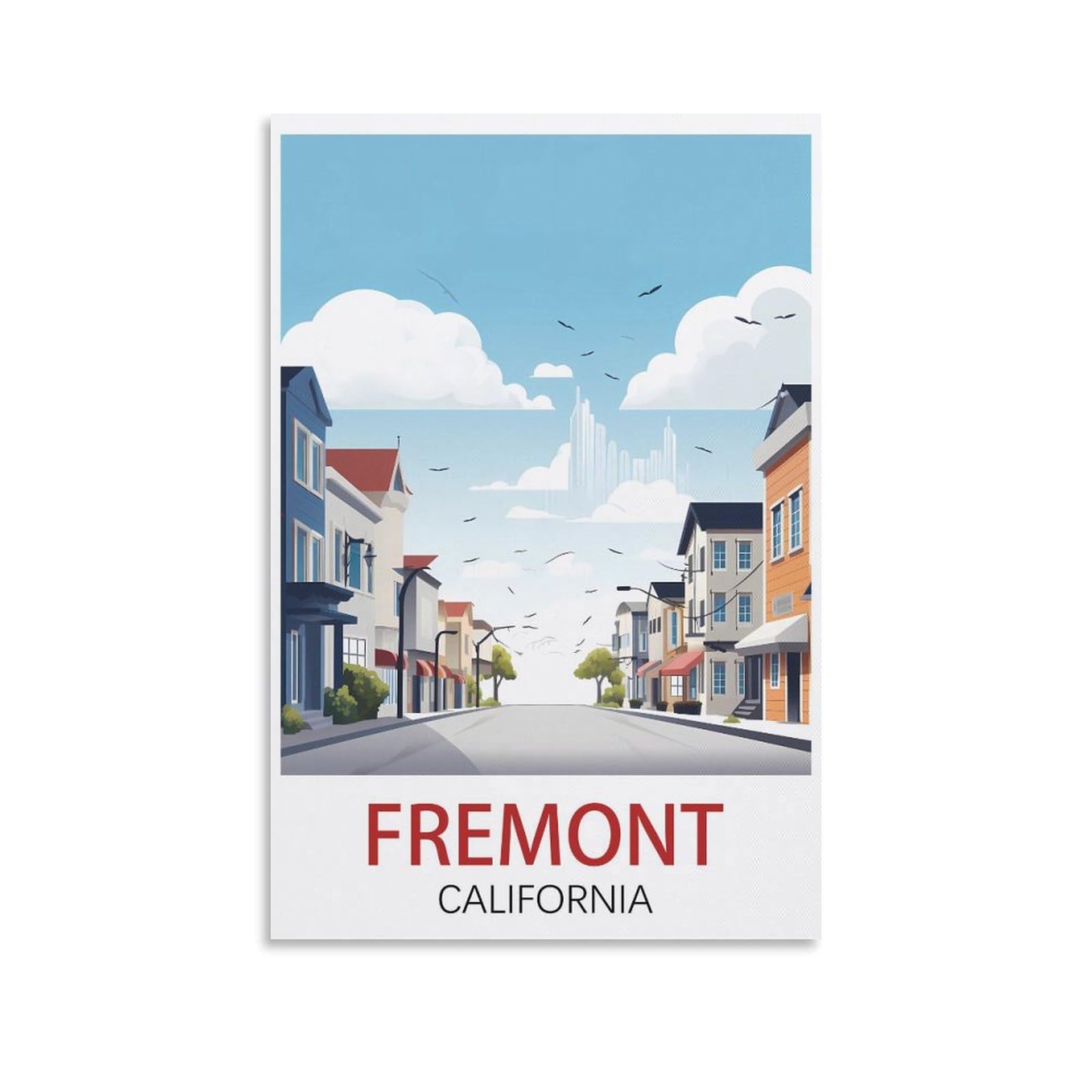 EZMLFA Diamond Art Kits Adults,Fremont California,5D Dimond Picture, Crystal Gem Art Crafts for Boys Girls, DIY Mosaic Creations Set for Home Decor 40x50cm