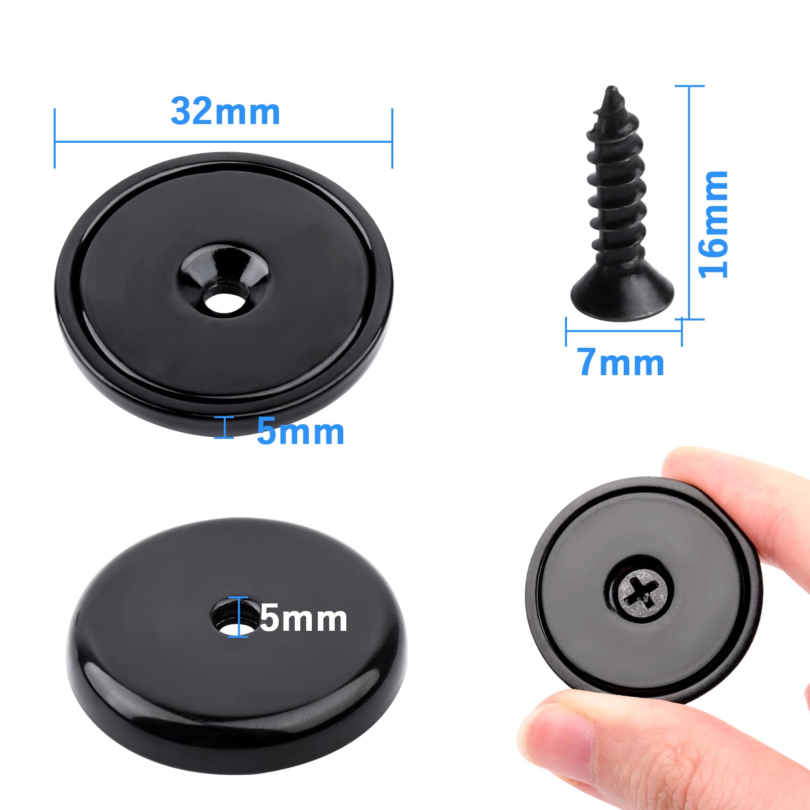 Neodymium Magnets Extra Strong Black - Image 2