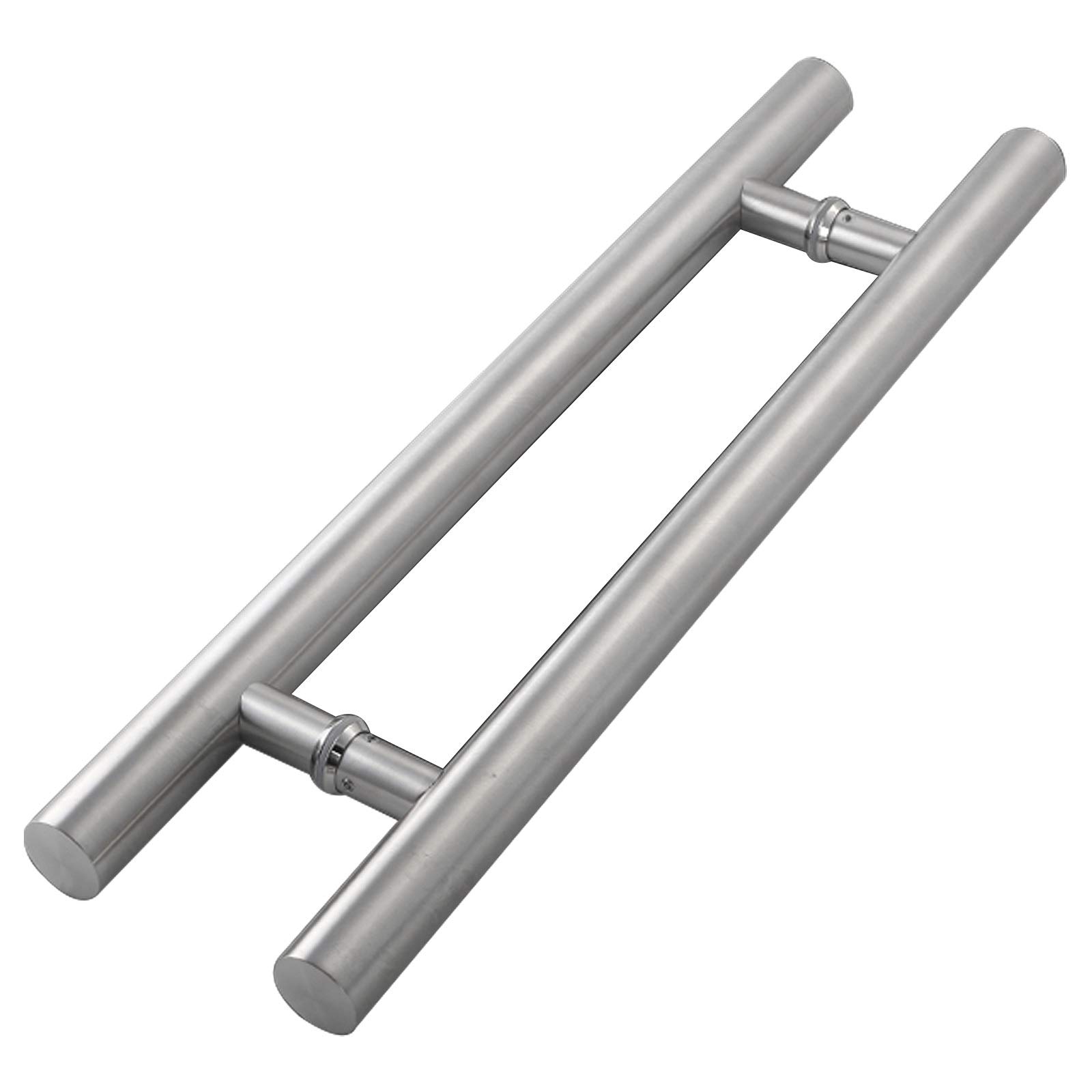 Manija De Puerta Manija De Puerta De Acero Inoxidable Pesado, Manija De Puerta Corredera De 38 Mm De Diámetro De Tubo Redondo, para Hogar/Tienda/Garaje/Oficina - Plateado/Negro - 4 Tamaños