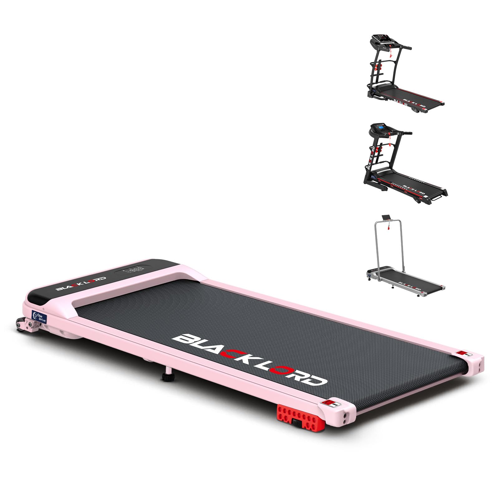 BLACK LORD Foldable Treadmill Walking Pad Under Desk Up to 5.2HP, Fitness Equipment Running Machine for Walking Jogging Trainer Home Gym Office Commercial Use, Multiple Series - MS2 3.4HP - Pink