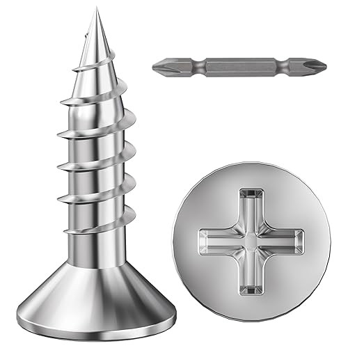 Wensilon (1000 piezas) #4 x 58 "Tornillo de madera rápido de metal autorroscante cabeza plana 304 acero inoxidable