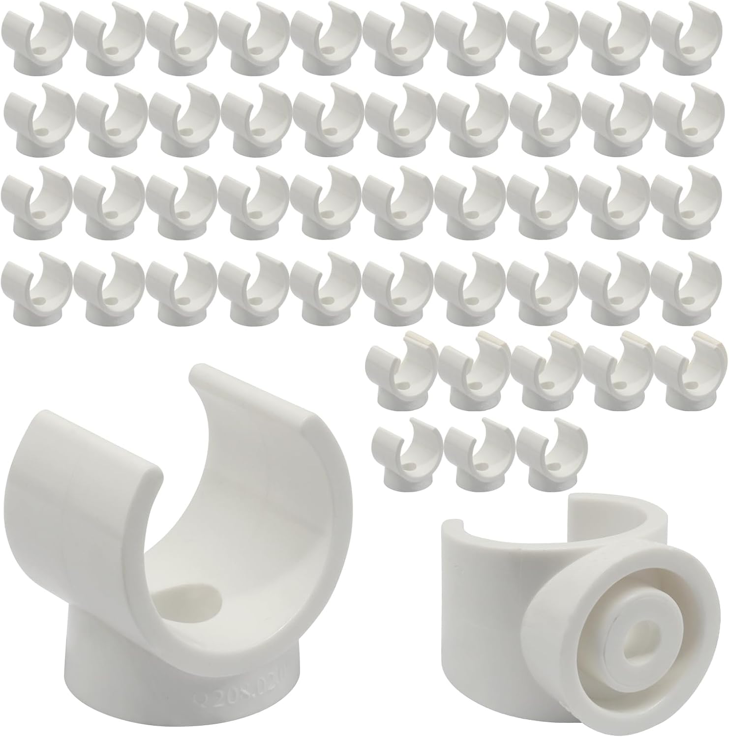 1 Inch PEX Pipe Clamps, 25mm White PVC Plastic,50Pcs | Pipe Support Hangers for Tubing & Hoses, Secure Mounting Clip Holder Bracket Tool