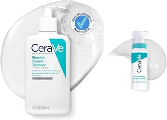CeraVe Resurfacing Retinol Serum with Ceramides & Niacinamide for Blemish-Prone Skin 30ml & Blemish Control Face Cleanser with 2% Salicylic Acid & Niacinamide for Blemish-Prone Skin 236ml