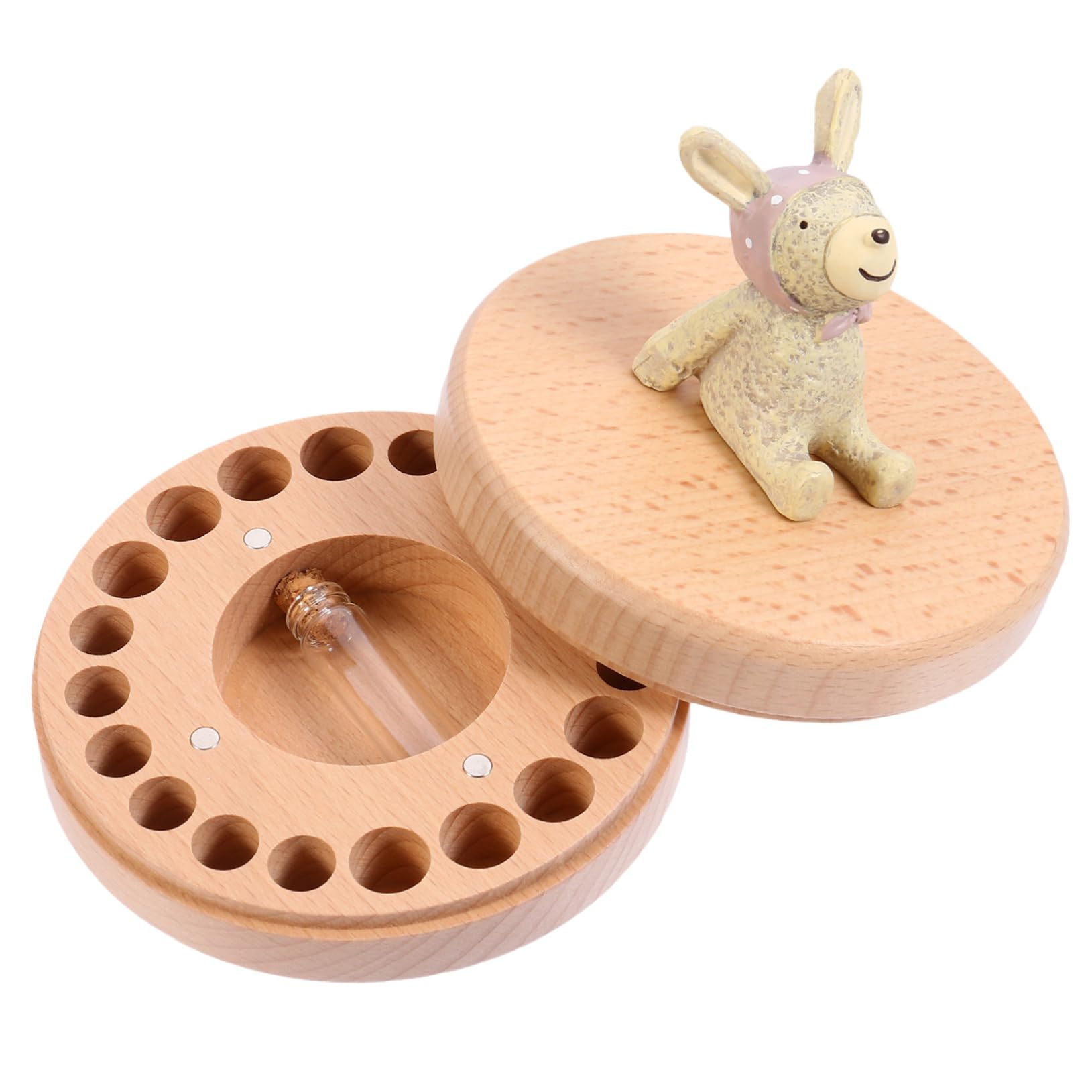 Yardwe Caja de Recuerdos de Madera Tabla Dental para Dientes de Leche Organizador Infantil Adecuado para Navidad y Año