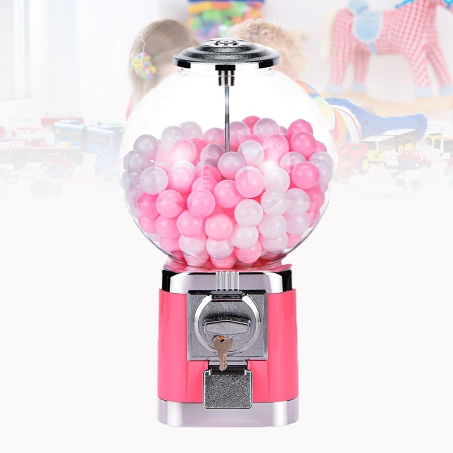 Nessun Distributore Di Monete Gumball | Il distributore automatico di grandi quantità da banco senza monete contiene palline di caramelle for la vendita(Pink)