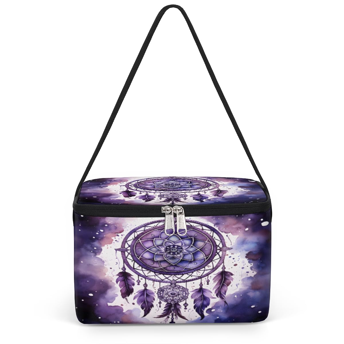 GzLeyigou Ethnic Pendants Lunch Bags for Women Men 9 Cans, Hot & Cold Food Delivery Bag Insulated Grocery Bag Insulated Lunch Box Dreamcatcher Cooler Bag for Office Work Picnic Beach