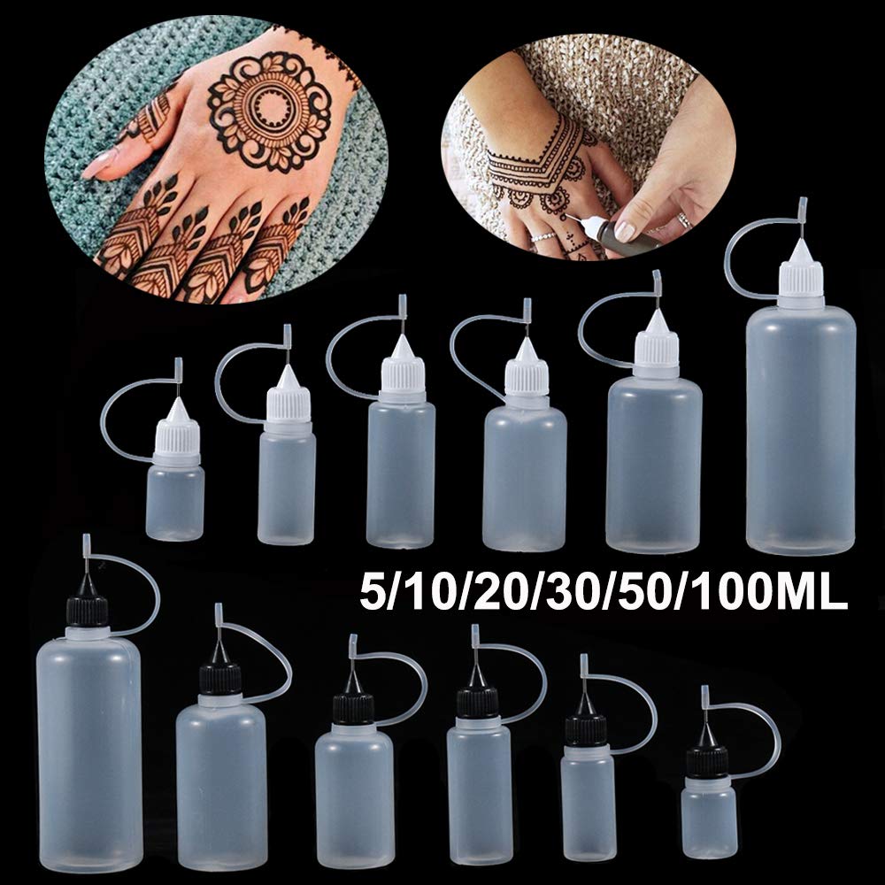 Produktbild von Nadelflasche Applikator – 50 Ml, Präzisionsnadelspitze Für Flüssigkleber, Öl, Lötzubehör, Bastelarbeiten & Papierkunst