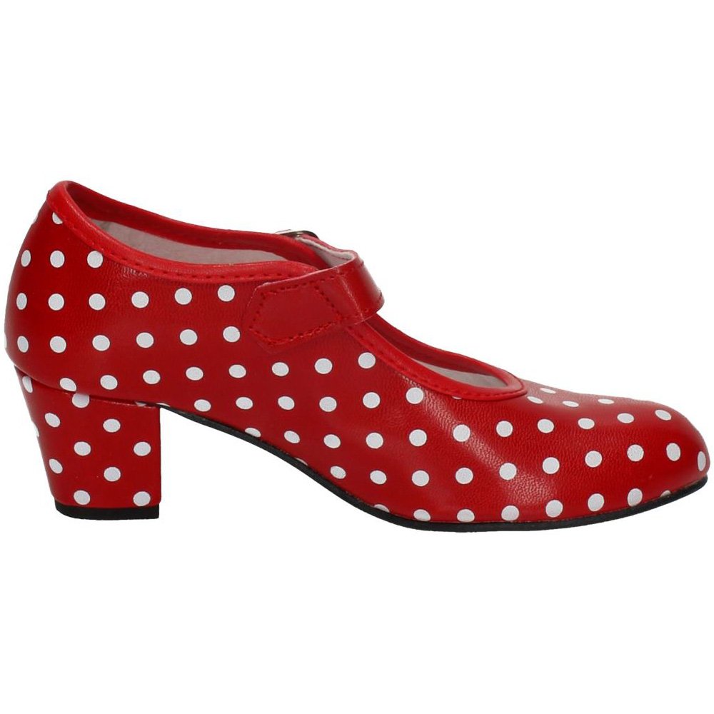 MADE IN SPAIN 17 SEVILLANAS FLAMENCOS NIÑA Zapatos TACÓN Rojo