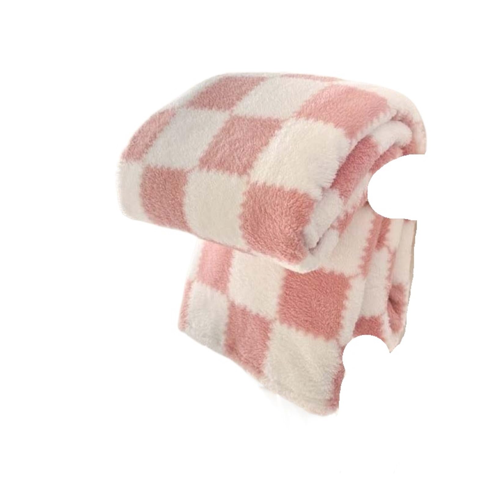Couverture polaire rose en flanelle de 100 x 150 cm pour lit et canapé
