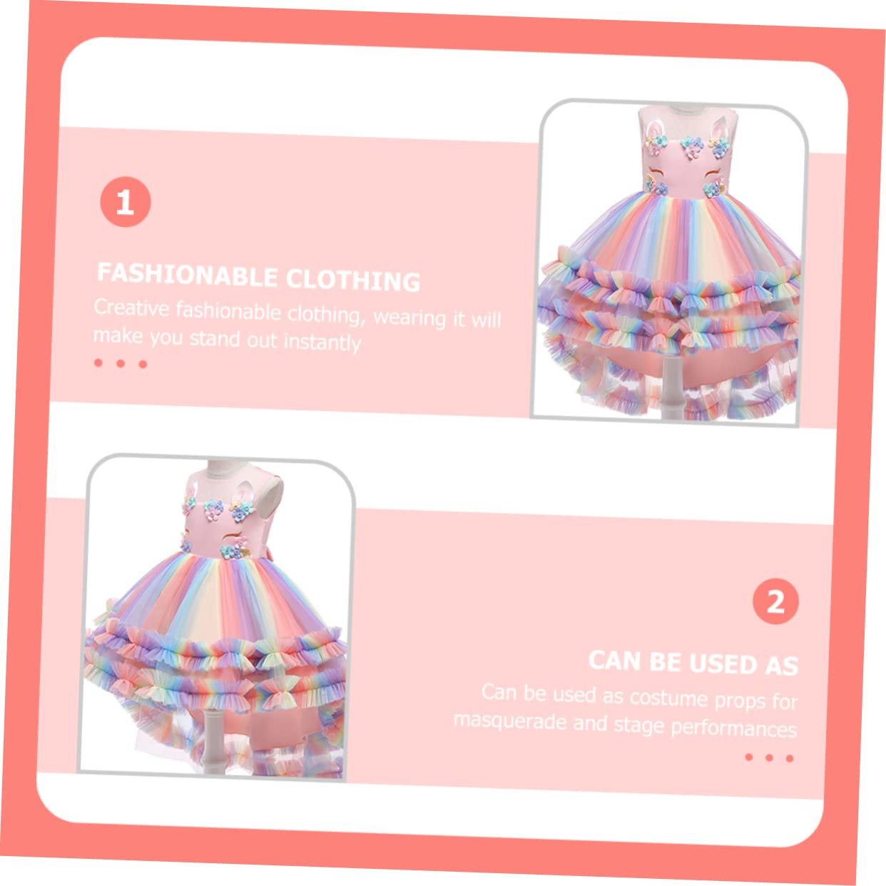 Garneck Vestito Gonna Tulle Rosa Costume per Feste Cosplay e Compleanni Gonna Tutu Traspirante e Leggera per Bambine
