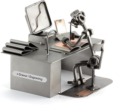 Steelman24 I Nuts and bolts sculpture Computer With Personal Engraving I Handmade ornaments I I Metal figurine