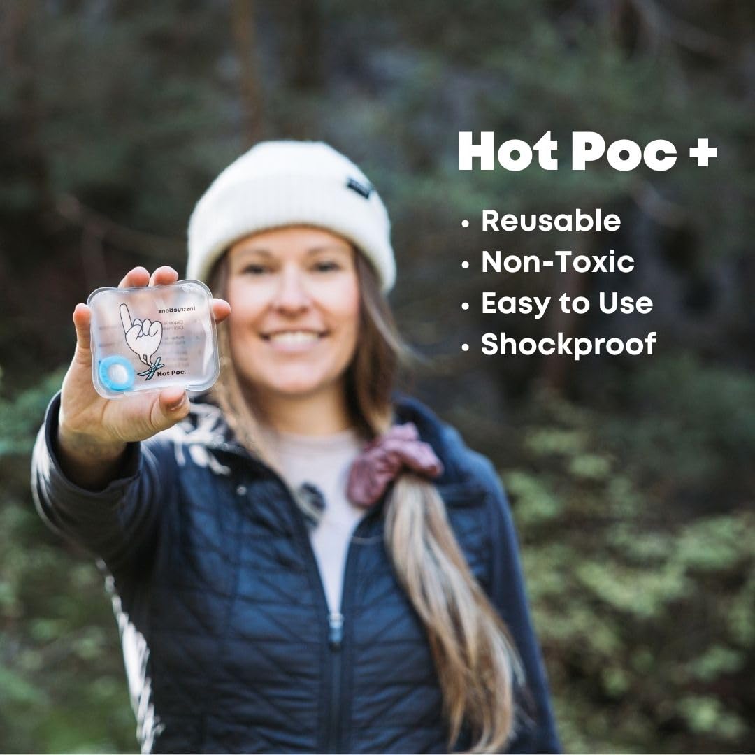 Hot Poc - Reusable Hand Warmers - Patented Technology Featuring an Anti-Trigger Protective Disk - Sustainable - No Charge Needed - Pocket Warmers for Outdoors Activities and Cold Weather