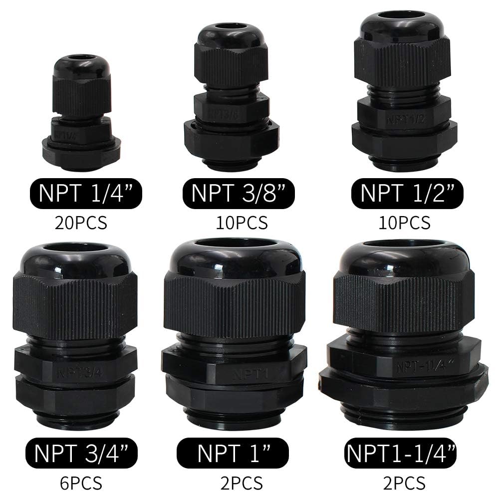 MAKERELE Cord Grip NPT Cable Glands Kit for Electrical Waterproof Box — Amazon image 2