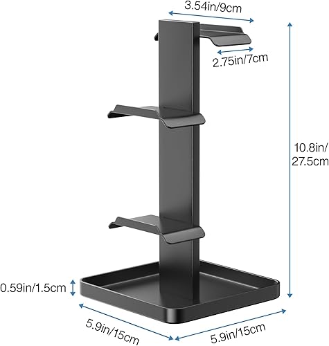 Miniatura 5 de bussdis Soporte para auriculares, soporte para auriculares, soporte de metal para auriculares, colgador de auriculares para juegos con