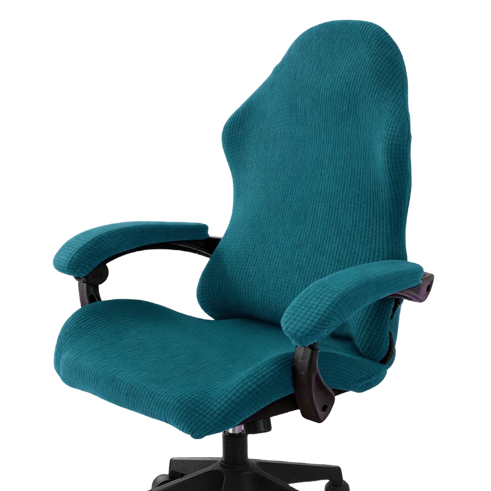 PATIKIL 1 Set Office Chair Cover, Desk Chair Cover Stretchable Universal Computer Seat Slipcover Large with Armrest Covers Zipper for Rolling Office Chairs Home Desk Seat, Dark Green