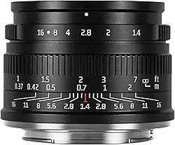 7artisans Lente fixa de foco manual F1.4 Mark II APS-C de 35 mm com grande abertura para câmeras sem espelho Sony E Mount A6500 A6300 A6100 A6000 A5100 A5000 A9 NEX 3 NEX 3N NEX 5 NEX 5T NEX 5R NEX 6