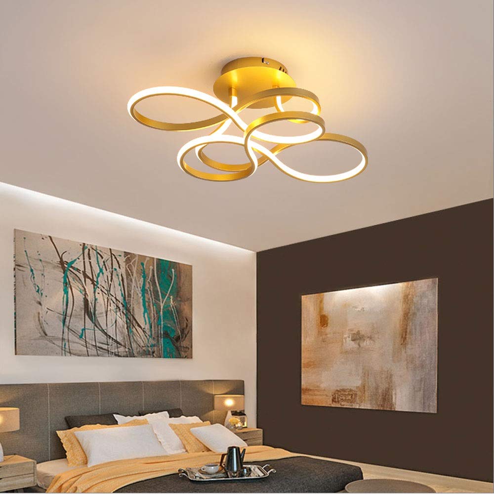 Generico Lampadario, Plafoniera a LED Lampada semplice Lampadari dimmerabili telecomandati Acrilico Alluminio Creativo Soggiorno Camera da letto Illuminazione Lumen